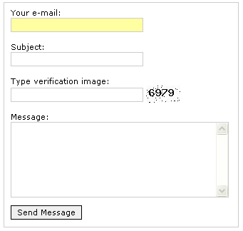 PHP contact form with image code verification